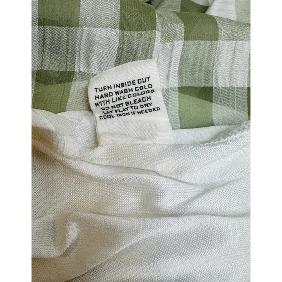 Mine Green and white checkered Dress Size Large - Picture 11 of 12